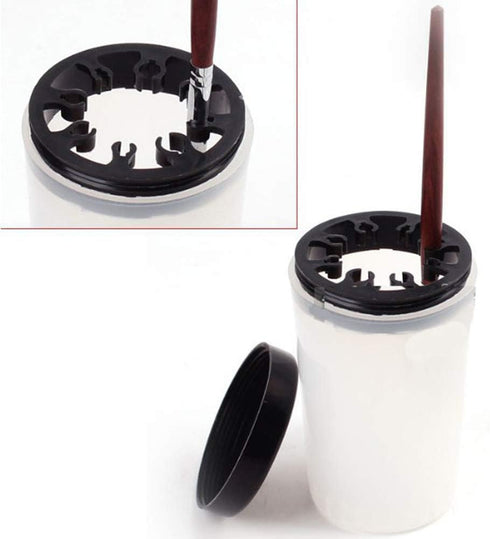 Teensery 2 Pcs Nail Art Brush Pen Holder Immersion Makeup Brush Nail Art Brush Cleaner Cup Container...