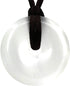 Semi Precious Gemstones 30mm Circle Coin Peace Donut Beads Adjustable Braided Rope Pendant Necklace...