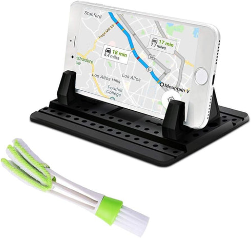 Phone Holder for Car with Air Vent Brush, Universal Silicone Car Cellphone Mount Antislip Vehicle Mobile Phone GPS Mounting Mat...