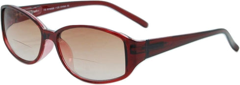 In Style Eyes Stylish Tinted Reader Bifocal Sunglasses - Full-Rimmed, Oblong Frame Reading Glasses - Non-Polarized Lens - Burgundy - 1.75x...