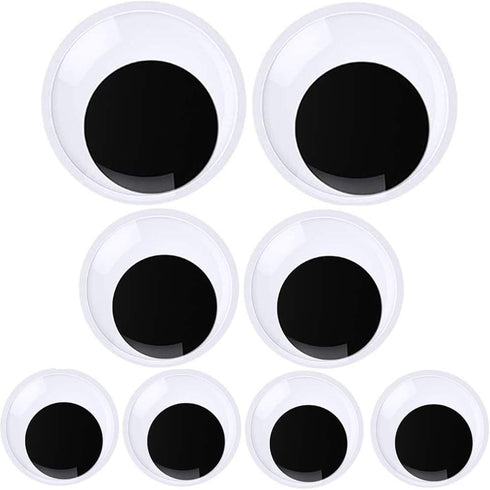 Giant Wiggle Googly Eyes with Self Adhesive Large Black Plastic Eyes for Crafts 2 Inch 3 Inch 4 Inch Set of 8...