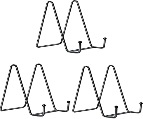 3 Pack Plate Stands for Display, 4 Inch Plate Holder Display Stand, Metal Frame Holder Stands for Book, Pictures, Photo Easel, Tabletop Art...