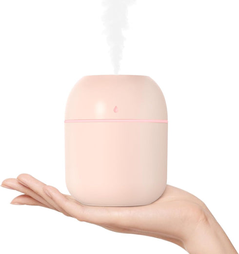 Portable Small Humidifier, USB Personal Desktop Humidifier for Car, Office Room, Bedroom, Auto Shut-Off, 2 Mist Modes, Super Quiet(220ml, Pink)...