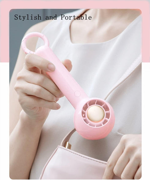 Handheld Mini Fan,Portable USB Rechargeable Fan,Hidden Blades,2 Adjustable Speed Strong Wind,Small Personal Fan Pocket Desktop Table Quiet Hand wi...