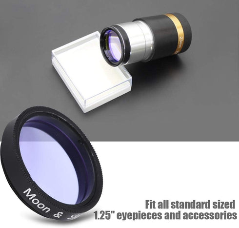 1.25 inch Moon Filter,Aluminum Alloy Sky Glow & Moon Filter Optical Glass for Telescope Eyepiece Cuts Light Pollution...