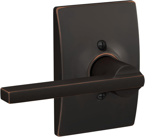 Schlage F170 LAT 716 CEN Latitude Door Lever with Century Trim, One Sided Non-Turning Dummy Door Handle, Aged Bronze...