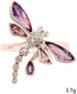 HUKQBUNX 18K Gold creative Dragonfly water drop purple zircon insect ring small crystal Cubic Zircon women's wedding engagement ring size 6-10 (Sz...
