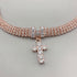 Pet Collar with Diamonds Adjustable Sparkling Jewelry Cross Rhinestone Dog Chain Collar Wedding Cat and Dog Small Pet Necklace Jewelry (M, Rose Go...