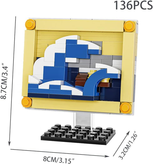 136pcs Kanagawa MOC Building Blocks Set World Famous Art Paintings Blocks Toys Educational Classic Toy Bricks STEM Gift Toys for Kids Boys Girls...