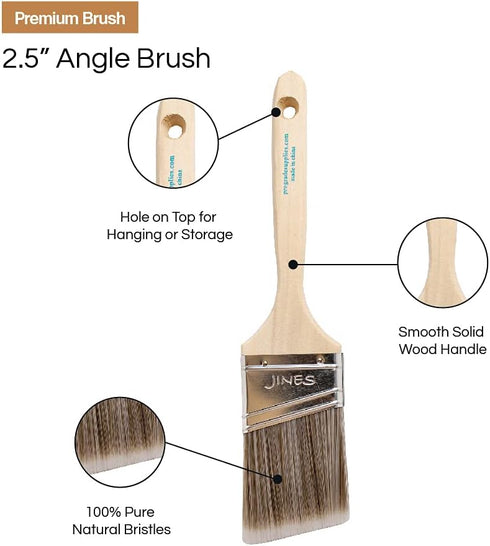 Vermeer Paint Brushes - 3-Pack - 2.5" Angle Sash Brushes for All Latex and Oil Paints & Stains - Home Improvement - Interior & Exterior Use...