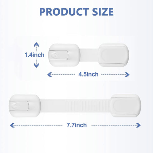 DILSIAI Baby Locks (8-pack) Child Safety Strap Locks for Safe Quick Cabinets and Drawers, Toilet, Fridge & More. 3M Adhesive Pads. Easy Installati...