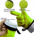 GEEKHOM Grilling Gloves, Heat Resistant Gloves BBQ Kitchen Silicone Oven Mitts, Long Waterproof Non-slip Potholder for Barbecue, Cooking, Baking(G...