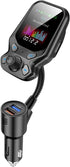 Bluetooth FM Transmitter for Car,YIBECAR Bluetooth Car Adapter Car Kit with 1.8" Color Display Supports Hands-Free Call AUX in/Out SD/TF Card USB ...
