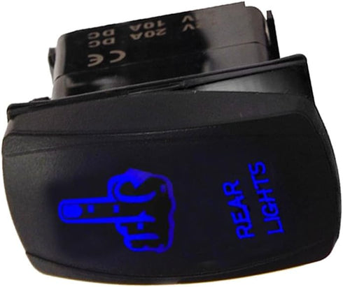 ESUPPORT Car 12V 20A Light Button Rocker Toggle Switch Blue LED Rear Light ON OFF 5Pin...