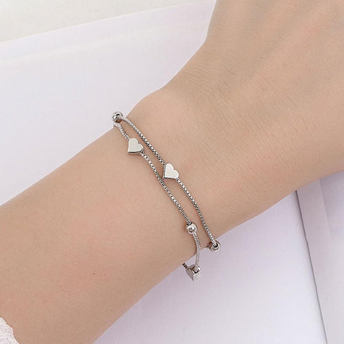 925 Sterling Silver Bracelets for Women Teens, Love Heart Charm Chain Bracelet Bangle Fashion Jewelry Gifts...