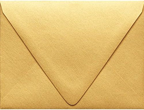 LUXPaper A2 Contour Flap Invitation Envelopes | 4 3/8" x 5 3/4" | Gold Metallic | 80lb. Text | 50 Qty...