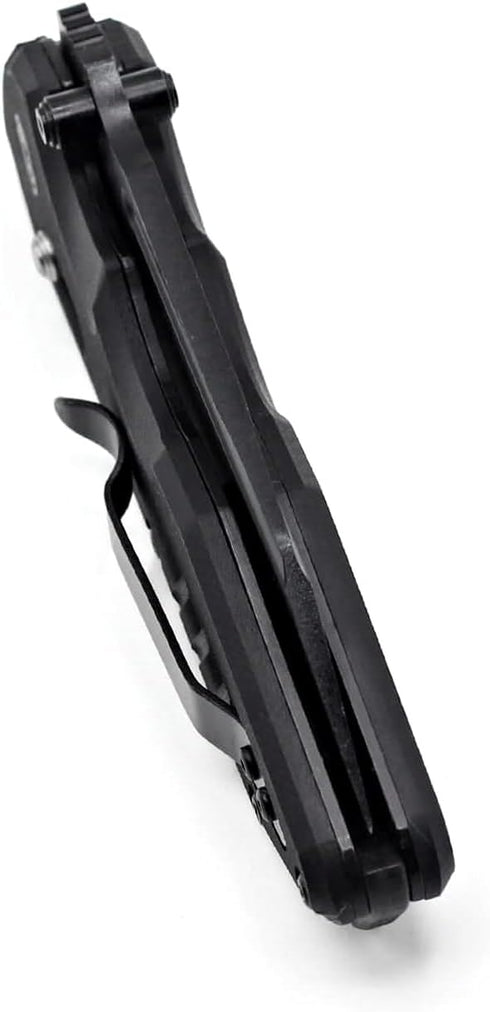 Pocket Folding Knife for Men: 3.93" Stainless Steel All Black Blade, Axis Lock, G10 Scales with Clip, EDC Knives Great for Outdoor, Camping, Hikin...