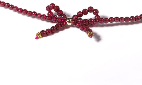 Jewever Genuine Red Garnet Birthstone Choker Necklace for Women Crystals and Healing Stones Bowknot Cute Jewelry Gifts...