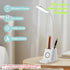 Small Desk Lamp with Wireless Charger, Desk Lights for Home Office - LED, White,Brightness Adjustment, 3 Color Modes,500LM, Study Lamp with Pen Ho...