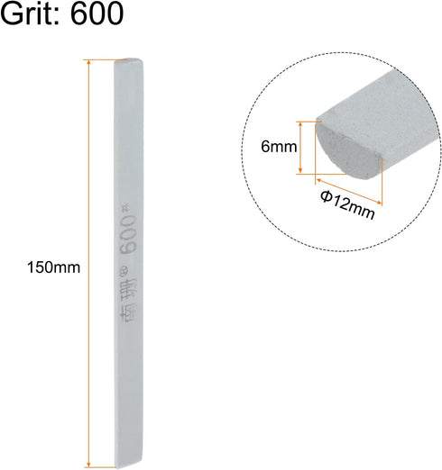 2pcs Sharpening Stones 600 Grit Half Round Green Silicon Carbide Knife Whetstone...