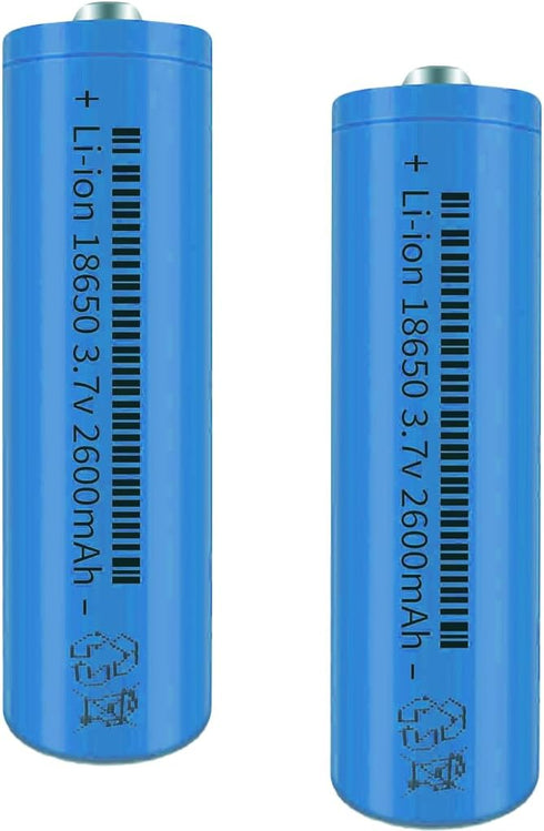 3.7Volt 2Pcs Rechargeable Battery Button Top Batteries for Headlamp,LED Flashlight,Mini Fans etc(Blue)...
