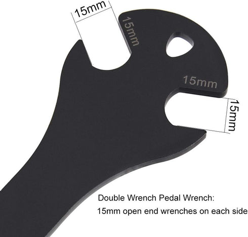 Bike Pedal Wrench Extra Long Handle - Pedal Spanner Double Wrench for MTB/Road Bike - Cycling Bicycle Repair Tool for Bike Pedals Removal and Repl...