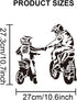 Father and Son Motorcycle off Road Stencil 11.8×11.8inch Large Family Autobikes Painting Stencils with Paint Brush Decorative Happy Father's Day T...
