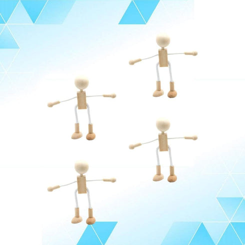Exceart Wooden Pegs Wooden Pegs Peg Doll Supplies 4PCS Unfinished Wood Doll Shapeable Educational Crafts Toys Desktop Decoration for Kids DIY Pain...