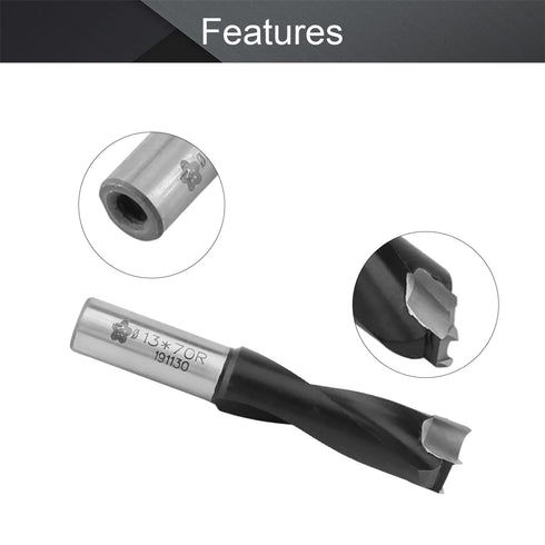 Utoolmart Brad Point Drill Bits for Wood 13mm x 70mm Forward Turning HSS Stubby Drill Bit with 10mm Shank for Woodworking Carpentry Drill Splinter...