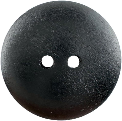 50 Pcs Classic Wooden Buttons, 1-Inch (25mm) Diameter - Black,Convex,2 Holes,for Sewing Projects...