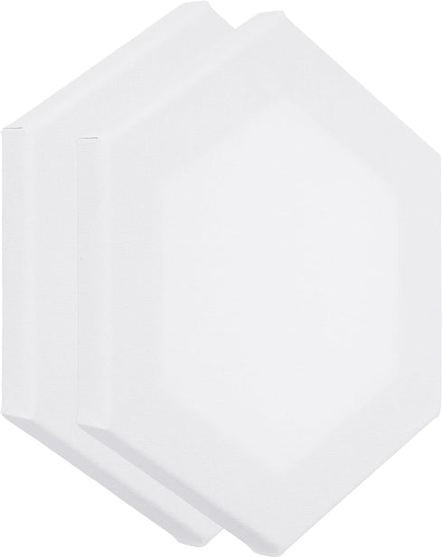 PATIKIL Paint Canvases for Painting, 2 Pack 12x10 Inch Hexagon Wood Frame Stretched Blank Art Canvas Board Panels for Acrylic, Oil, Tempera Painti...