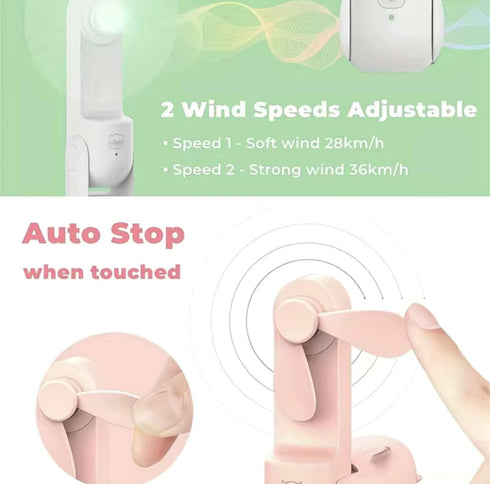 Handheld Fan, 2 IN 1 Portable Charger, Long Lasting, Rechargable Quiet Mini Fan (pink)...