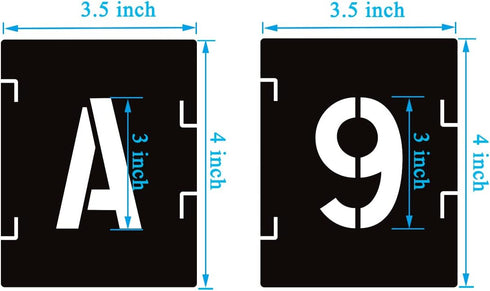 3 Inch Letter Stencils Symbol Numbers Craft Stencils, 42 Pcs Alphabet Stencils Letter Stencil Interlocking Stencil Kit Reusable Plastic Stencils L...