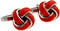 Knot Red Pair Cufflinks in a Presentation Gift Box & Polishing Cloth...
