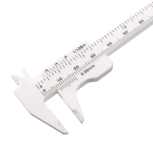 uxcell Vernier Caliper 80mm 3 Inch Metric Mini Double Scale Plastic Ruler Measuring Tool for Inside Outside Depth 4pcs...