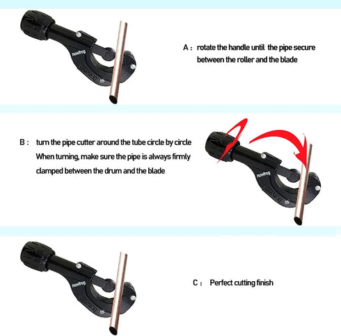 Tubing and Pipe Cutter 1/8 to 1-3/8 Inch with Extra Blade and Reamer for PVC Thin Stainless Steel Tube, Metal,Brass - Copper Pipe Tubing Cutter...