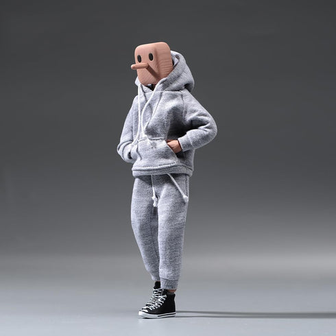 1/12 Scale Male Clothes,Men's Hoodie Pants Trousers Clothing for 6inch Male Action Figure Body Doll (Gray Color)...
