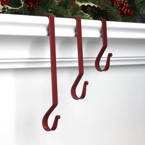 Primitive Home Decors Red Classic 6" Metal Mantle Stocking Hangers (Set of 4)...