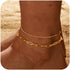 RLMOON Ankle Bracelets for Women Gold Anklets Waterproof Layered Dainty 14K Gold Plated Cuban Link Chain Anklets Boho Summer Beach Foot Jewelry Gi...