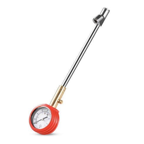 CZC AUTO Accurate Mechanical Tire Pressure Gauge, Straight on Foot Dual Head Truck Air Gage, Heavy Duty Dually Chucks 2" Large Dial Wheel Service ...