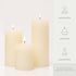 BASK Mottled Pillar Candles - Unscented Ivory Pillar Candles Set of 3 - Dripless, Smokeless for All Occasions...