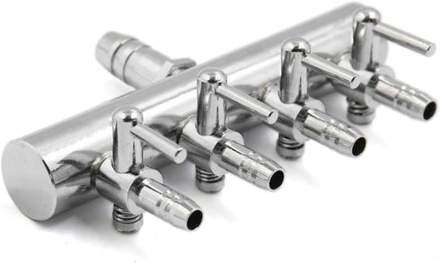 Stainless Steel Aquarium Fish Tank 4 Ways Air Flow Splitter Lever Control Valve...