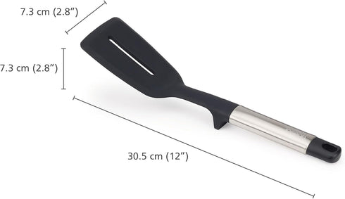 Joseph Joseph Elevate Silicone Slotted Turner with Integrated Tool Rest, One Size, Stainless Steel...