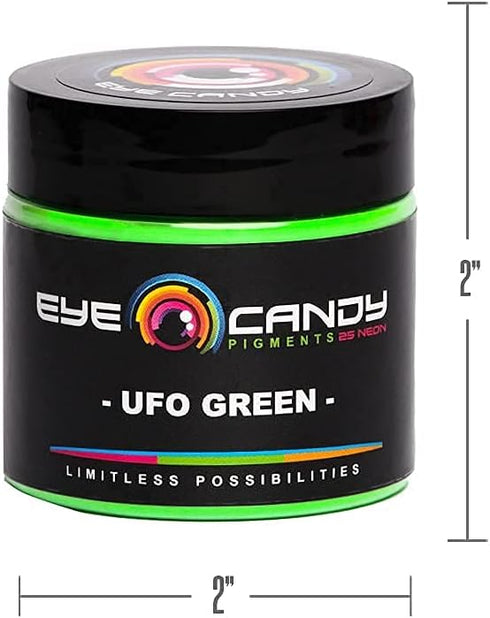 Eye Candy Pigments Premium Mica Powder - UFO Green (25gr) - for Epoxy, Resin, Soap, Paint, Woodworking, Acrylic Pouring, Bath Bombs, Fishing Lures...