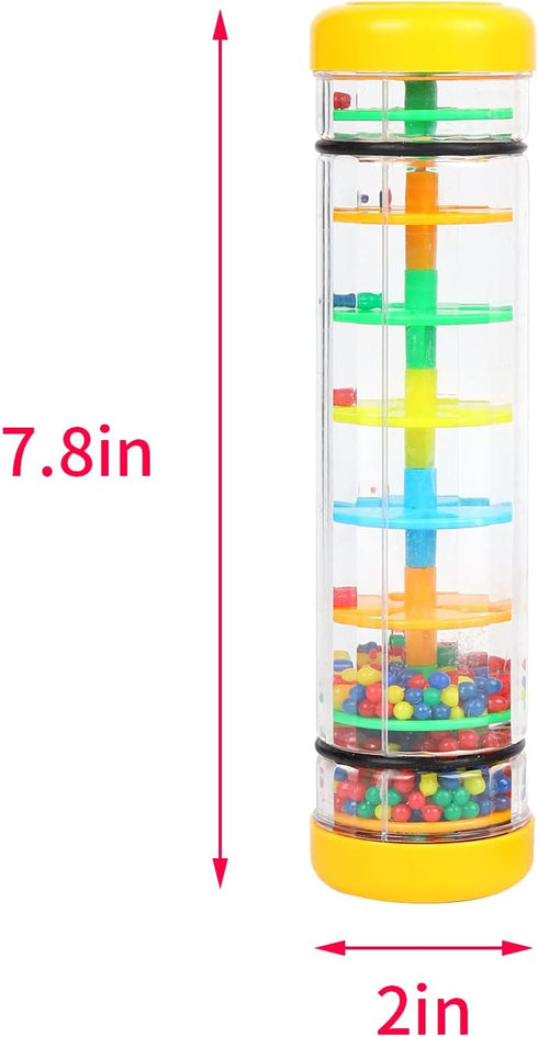 Rainmaker 8 inch Mini Rain Stick for Babies Rattle Tube Rain Stick Shaker Music Sensory Auditory Instrument Toy for Baby Child Girl (8 inch Yellow...