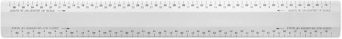 Alumicolor Architect 12 inch Bevel Ruler w/Joist/Truss Scale for Drawing, Drafting & Engineering, Calibrations Divided by (1/2, 1), (1/8, 1/4), Si...