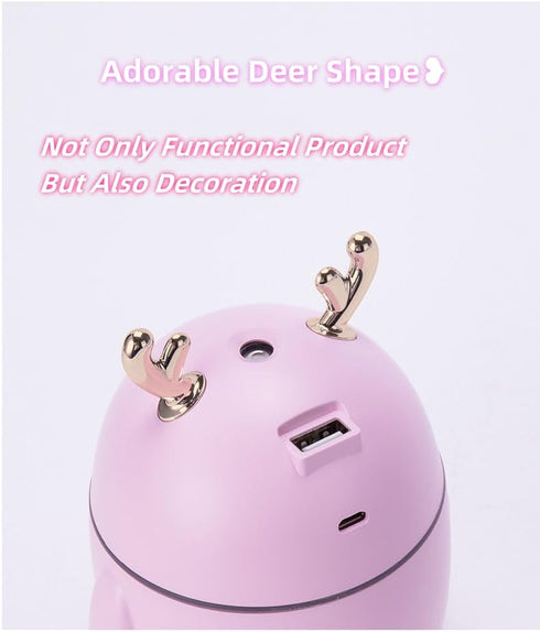 Warm and Sweet Diffuser with Ultrasonic Tech,USB-Powered Portable Diffuser for Essential Oils?Small Humidifier with 7-LED Color Changing for Car H...