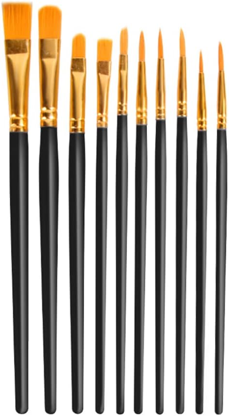 Detail Paint Brushes - 10PCS Detail Brush Set for Acrylic, Watercolor, Oil, Models, Nails - Tiny Paint Brushes with Triangle Grip Handles - Ergono...