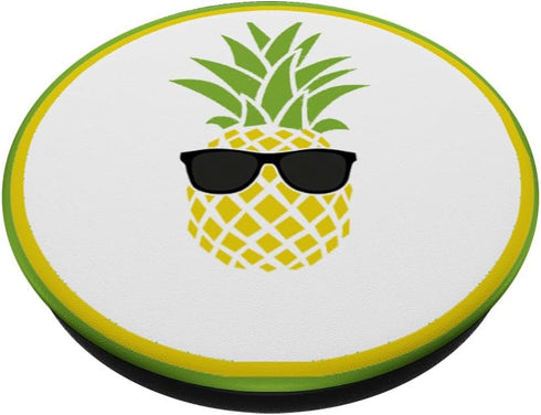 Tropical Fruit Yellow Pineapple Black Sunglasses Pop Socket PopSockets PopGrip: Swappable Grip for Phones & Tablets PopSockets Adhesive PopGrip...