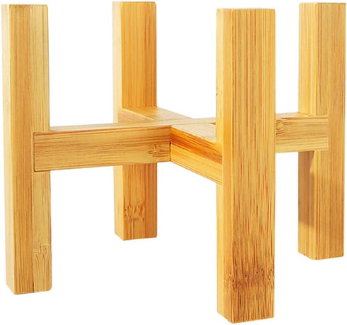 Teensery 2 Pcs Bamboo Plant Stand Indoor Potted Plant Holder Flower Pot Display Rack Succulent Plant Holder for Home, Living Room, Bedroom, Fits 3...